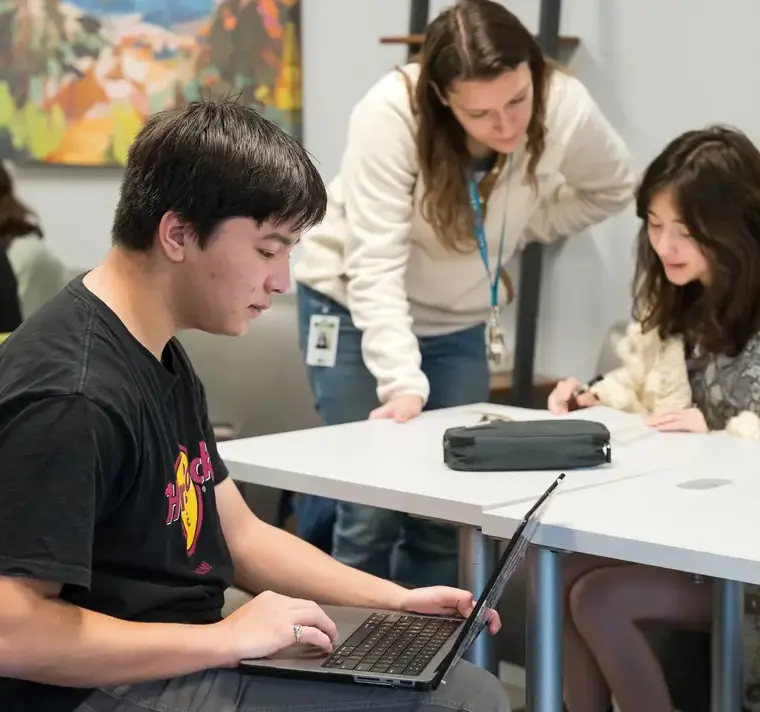 Ana Esplana Talking to Students