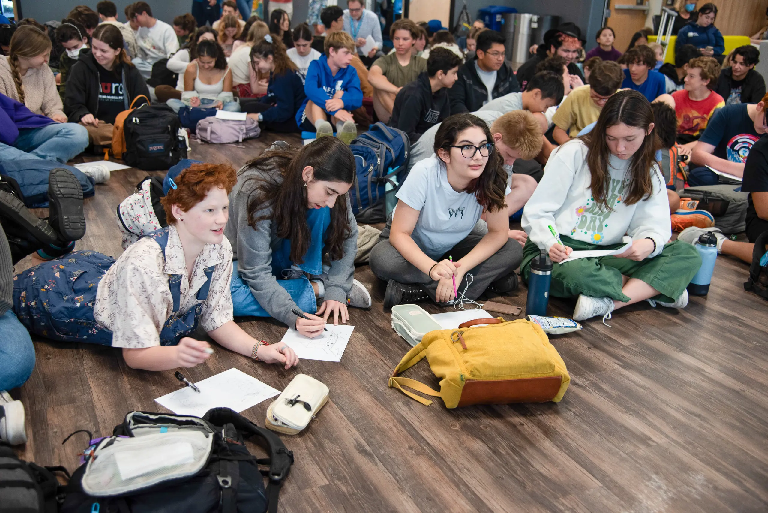 Students in Croud Writing