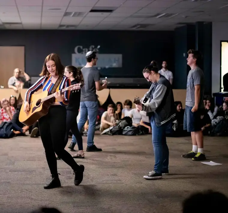 Students Doing Havdalah End of Shabbot Performance