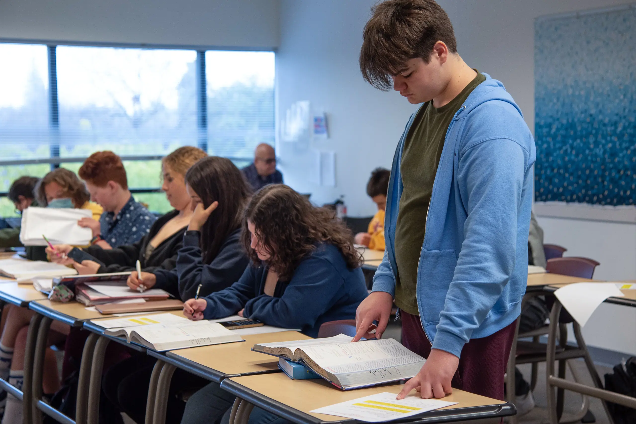 Students Doing Work in Class